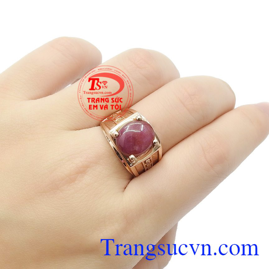 Sản phẩm thích hợp làm quà tặng cho người thân và bạn bè,Nhẫn nam Ruby chiêu lộc